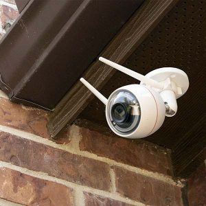 an outdoor home security camera