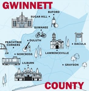 GWINNETT-COUNTY an EMC security sign in front of a house