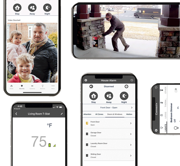 operating a home security system from a smart phone