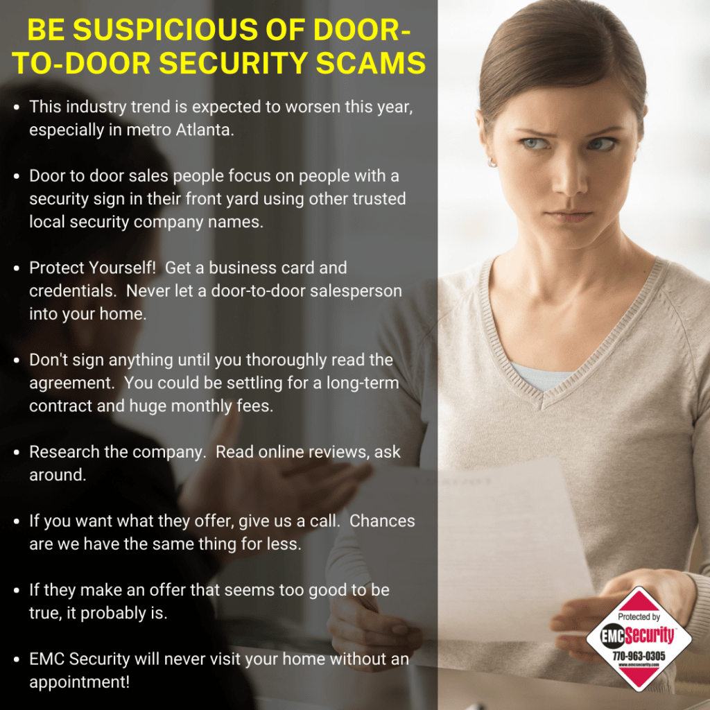 be suspicious of door-to-door secur